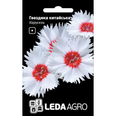 Гвоздика Карусель китайская бело-красная, семена Leda Agro, 0,1 г