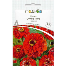 Цинния Супер Йога красная, семена Садиба, 0,5 г